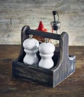 Small Wooden Table Caddy 15 X 15.3 X 15cm