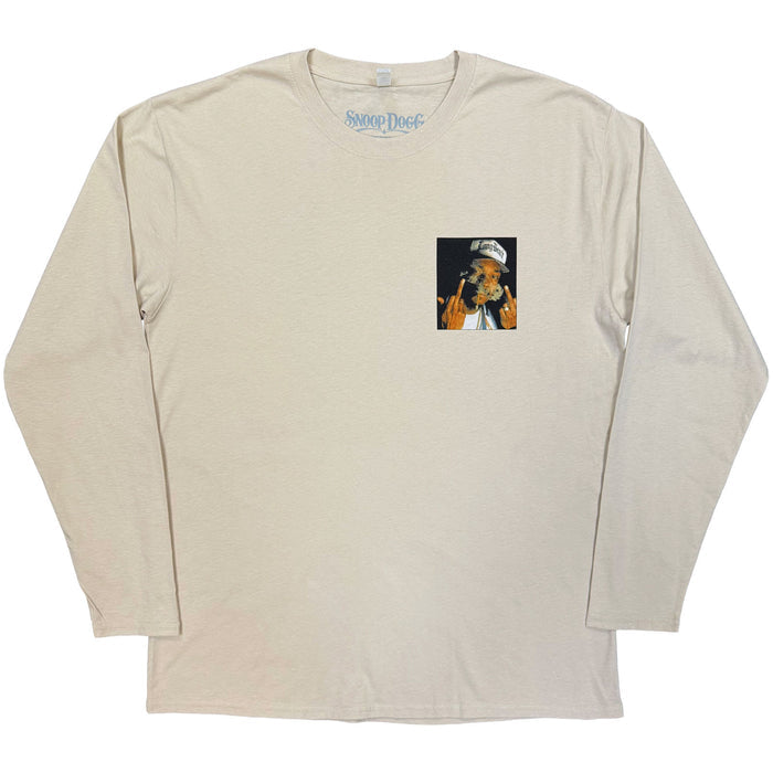 Snoop Dogg long sleeve t-shirt in beige with Middle Finger graphic print