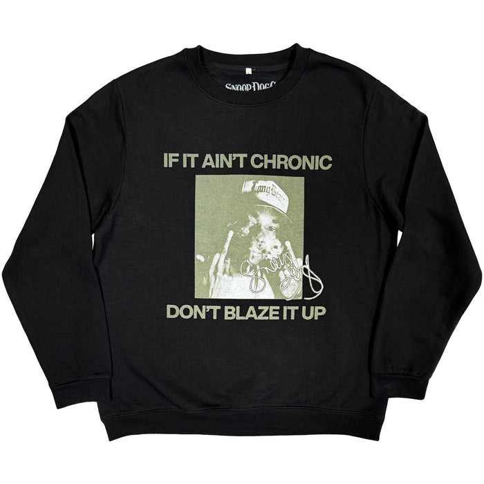 Black Snoop Dogg sweatshirt with Chronic Signature design