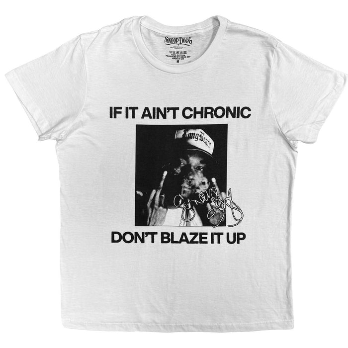White Snoop Dogg t-shirt with Chronic Signature print design