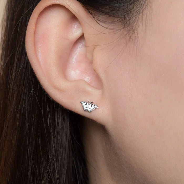 SS Butterfly Stud Earrings
