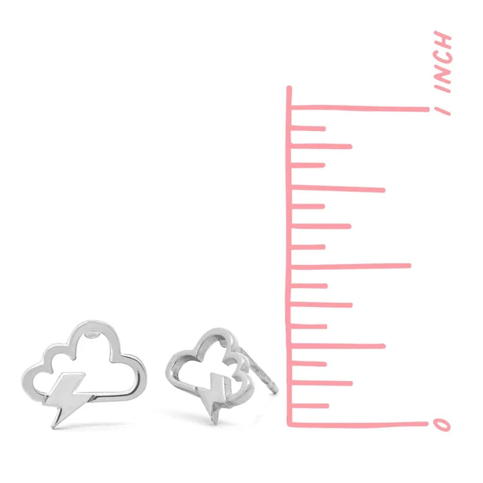 SS Lightning Cloud Stud Earrings
