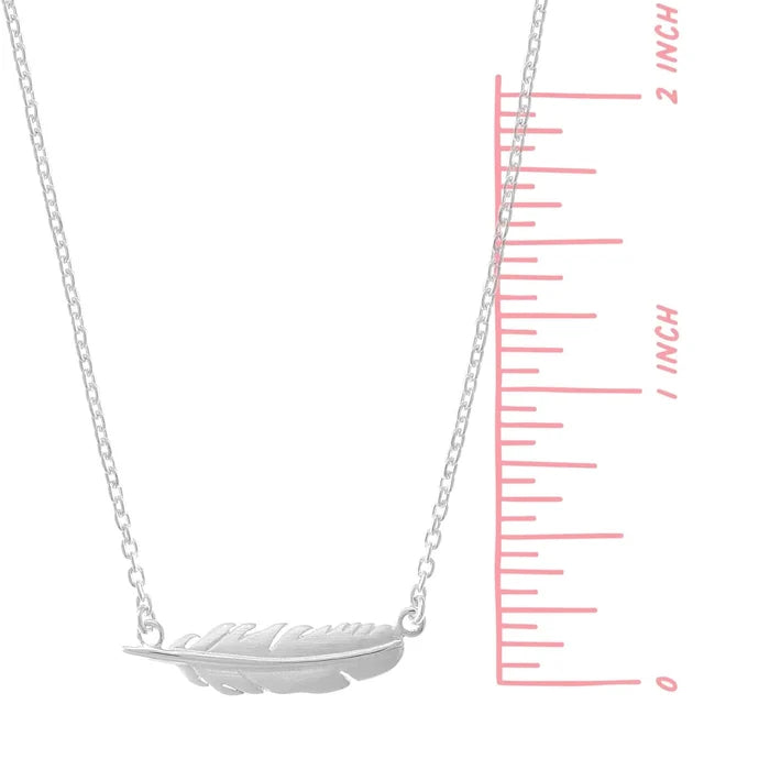 SS Matte Feather Necklace