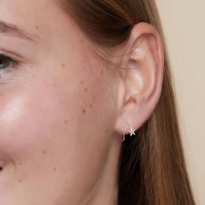 SS Meteorite Star Wrap Earrings