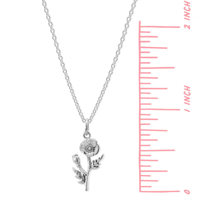 SS Poppy Flower Necklace