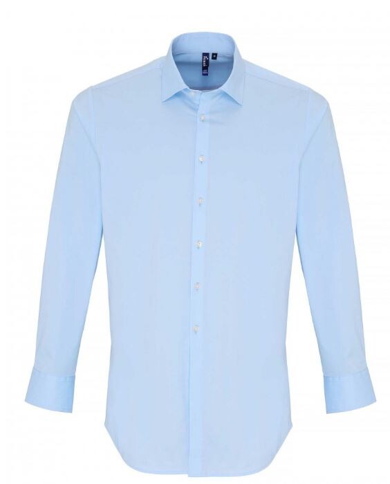 Stretch Fit Cotton Poplin Shirt Long Sleeves