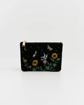 Sunflower Green Velvet Embroidered Pouch