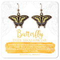 Swallowtail Butterfly Earrings: Gold