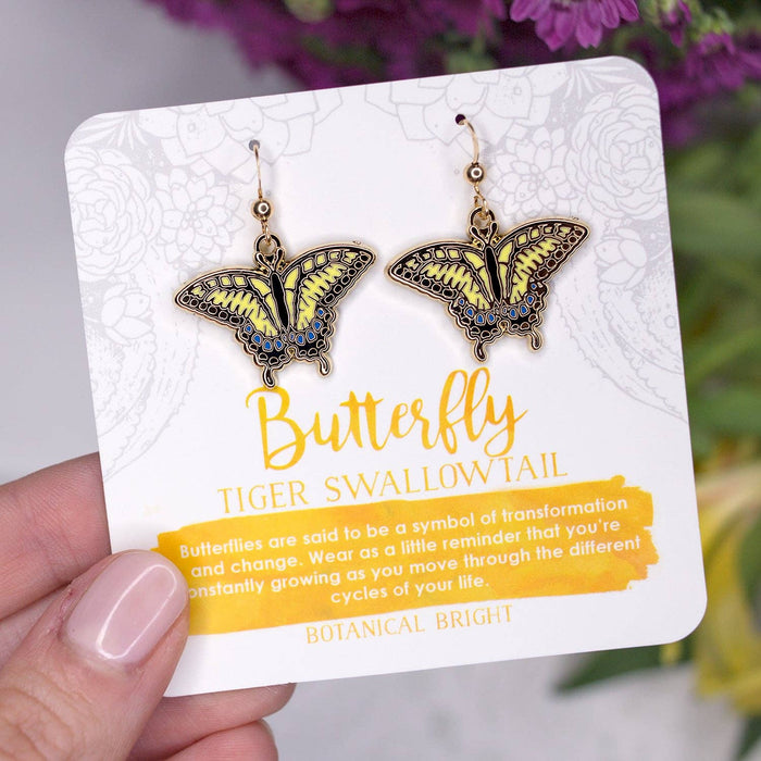 Swallowtail Butterfly Earrings: Gold