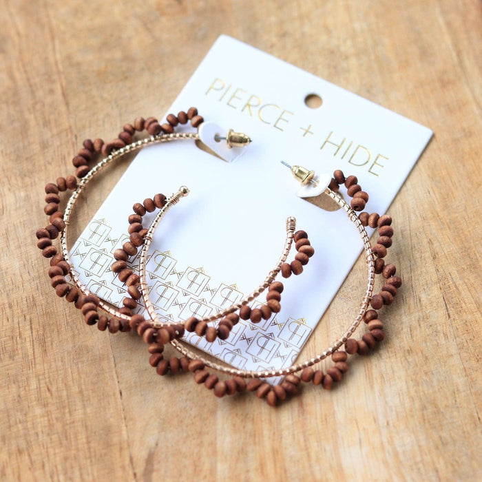 Tansy Wood Beaded Hoops