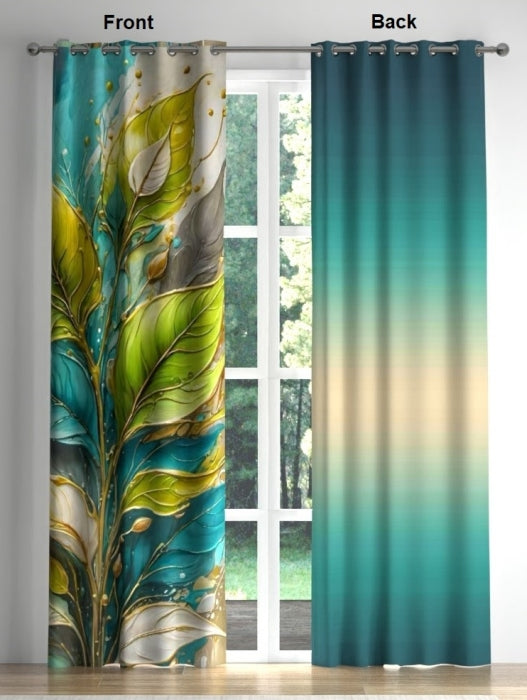 Teal Garden 🍃 Reversible Blackout Panel | S5