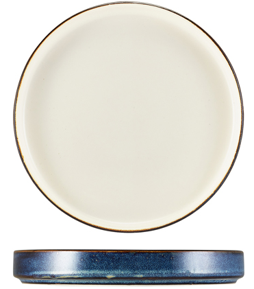 Terra Porcelain Aqua Blue Two Tone Presentation Plate 21cm  (Box Of 6)