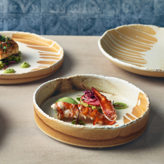 Terra Porcelain Roko Sand Presentation Bowl 20.5cm (Box Of 4)