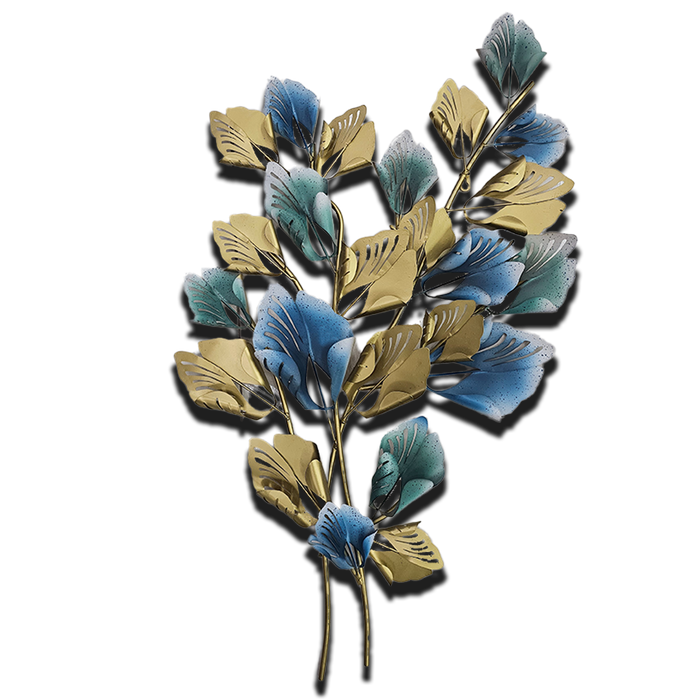 Textured 3D Metal Wall Sculpture | Ginko Leaves