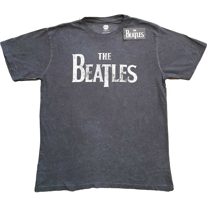 The Beatles T-Shirt- Drop T Logo - Snow Wash Rock Off