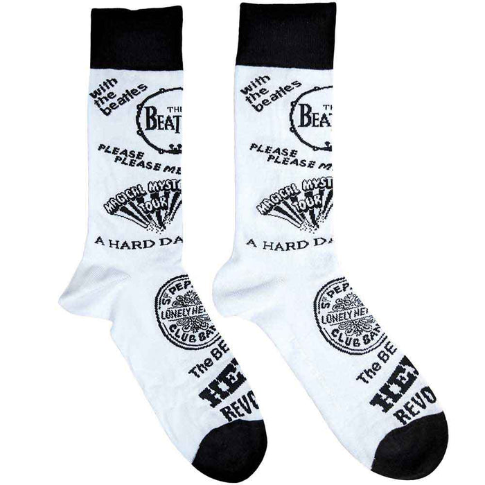 The Beatles Unisex Ankle Socks - Albums Monochrome (SIZE 6 - 11) Rock Off