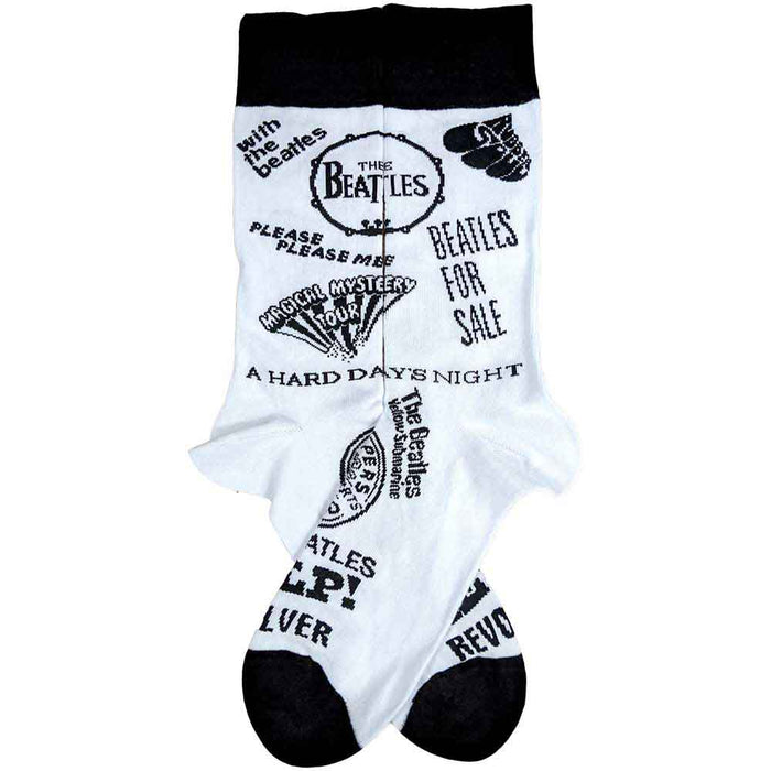 The Beatles Unisex Ankle Socks - Albums Monochrome (SIZE 6 - 11) Rock Off
