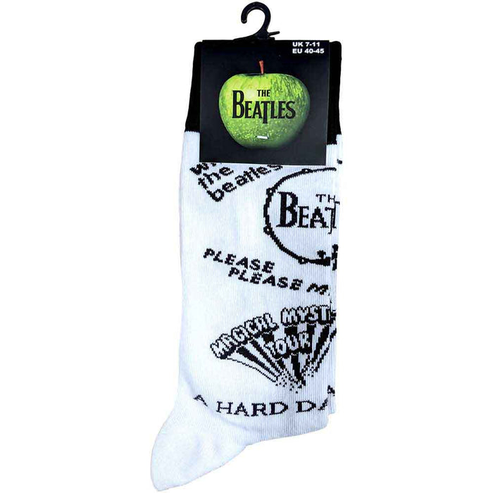 The Beatles Unisex Ankle Socks - Albums Monochrome (SIZE 6 - 11) Rock Off