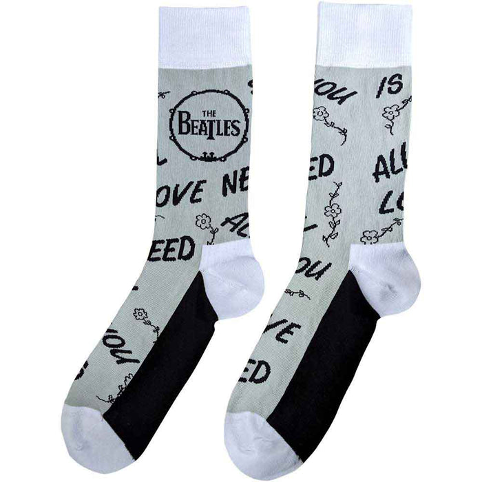 The Beatles Unisex Ankle Socks - All You Need is Love & Drum UK (SIZE 6 - 11) Rock Off