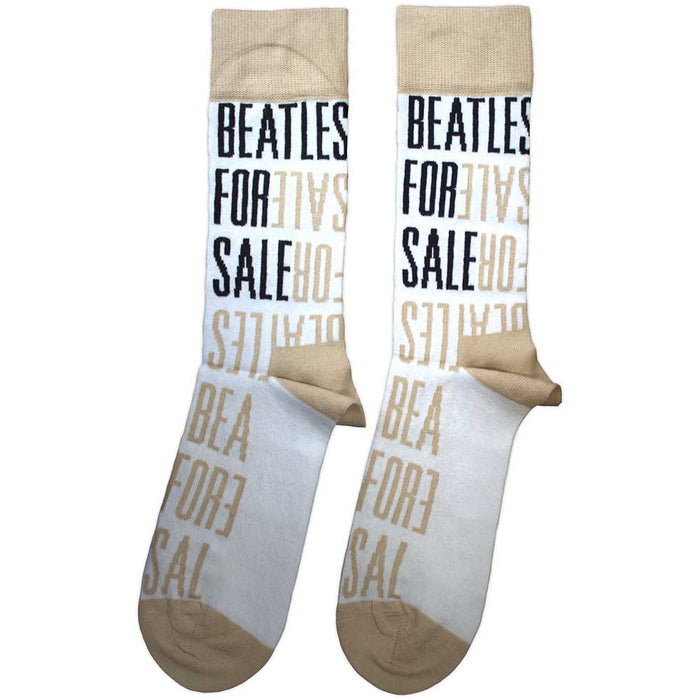 The Beatles Unisex Ankle Socks - For Sale Text Outlines Repeat (SIZE 7 - 11) Rock Off