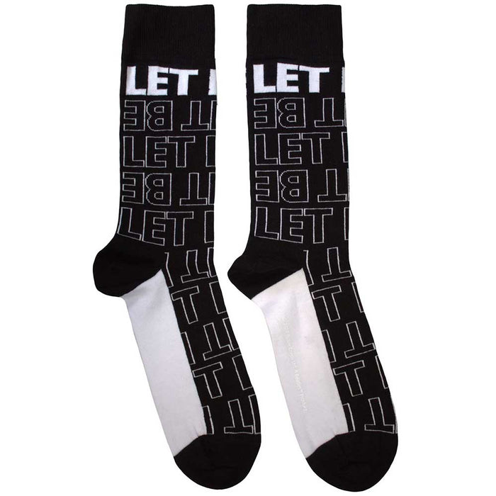 The Beatles Unisex Ankle Socks -  Let It Be Text Outlines Repeat (SIZE 7 - 11) Rock Off