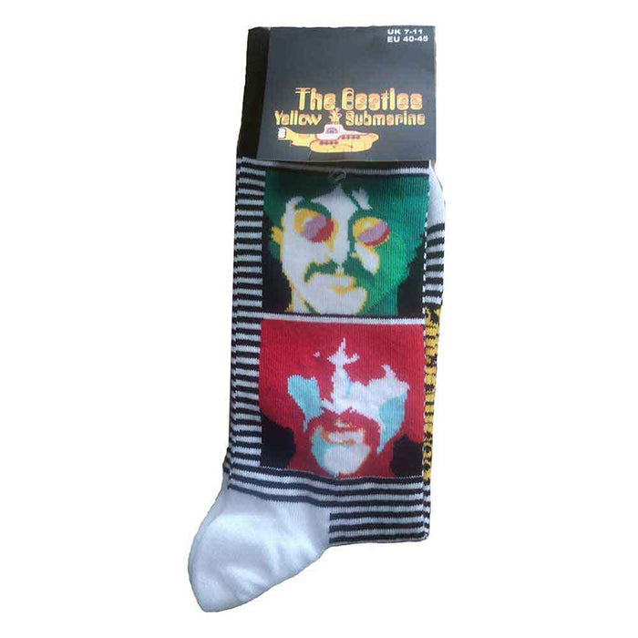 The Beatles Unisex Ankle Socks - Yellow Submarine Sea of Science Faces Mono Rock Off