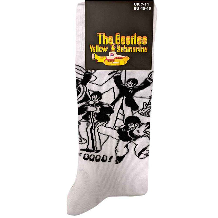 The Beatles Unisex Ankle Socks - Yellow Submarine Sea of Science Faces Mono Rock Off