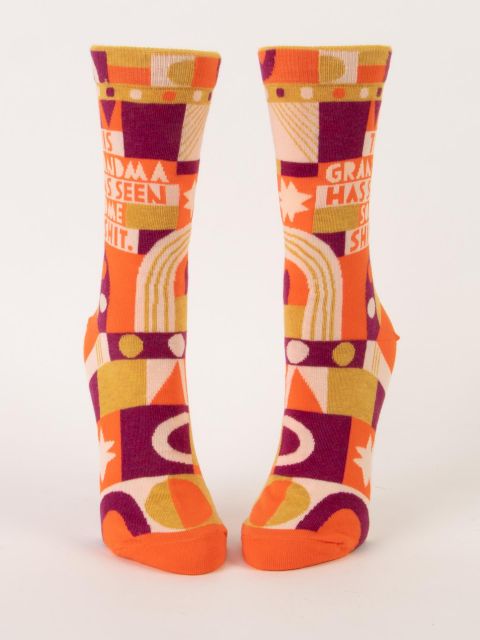 This Grandma Has Seen Some Shit W-Crew Socks BLUEQ