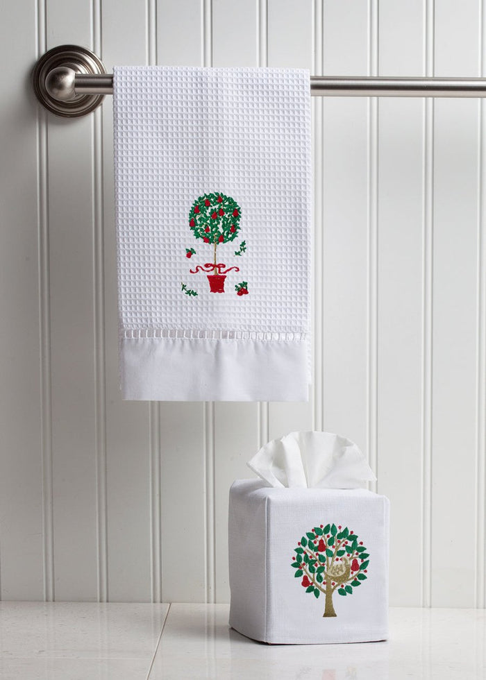 Tissue Box Cover, Christmas Partridge in a Pear Tree
