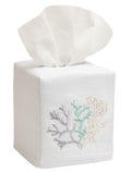 Tissue Box Cover, Coral (Aqua)