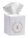 Tissue Box Cover, Embroidered Bees