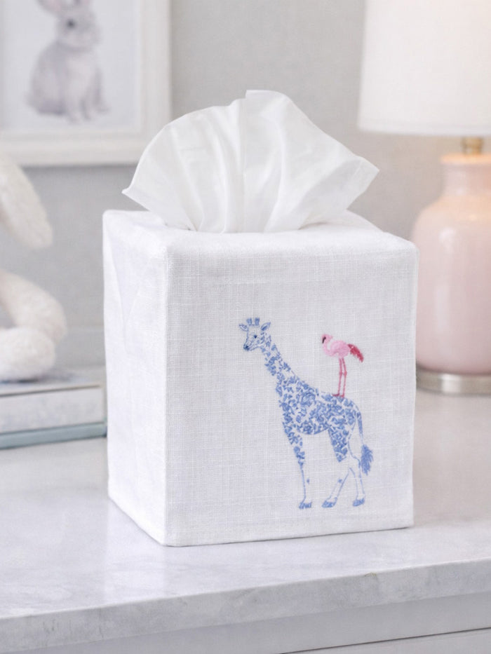 Tissue Box Cover, Embroidered Children
