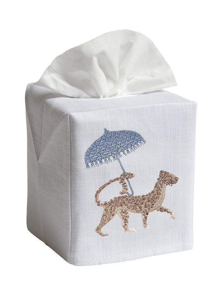 Leopard & Umbrella (Beige/Blue)