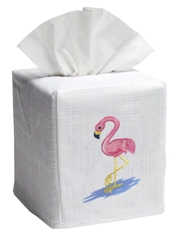 Tissue Box Cover, Embroidered Nautical