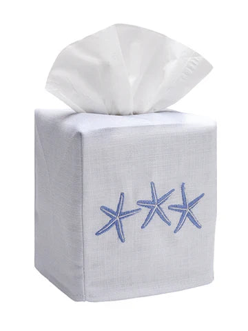 Tissue Box Cover, Embroidered Shell Collection