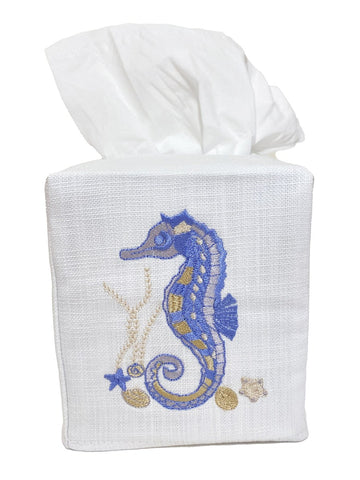 Seahorse & Shells (Blue)