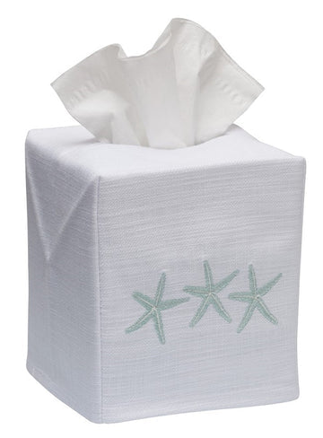 Tissue Box Cover, Embroidered Shell Collection