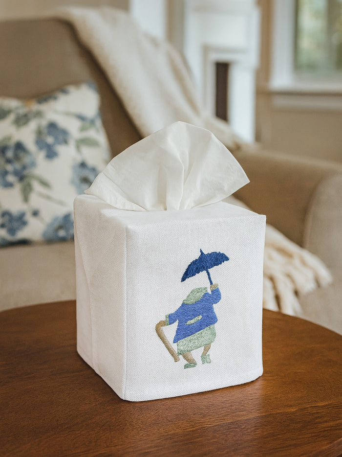 Tissue Box Cover, Embroidered, Whimsical