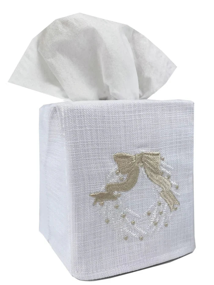Tissue Box Cover, Holiday Yellow Lab