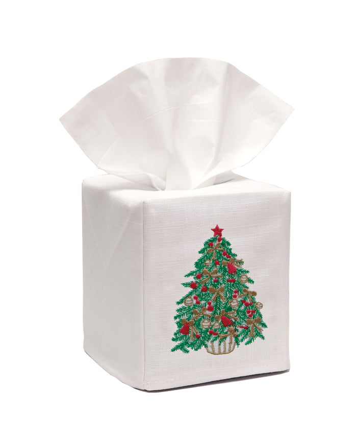 Tissue Box Cover, Holiday Yellow Lab