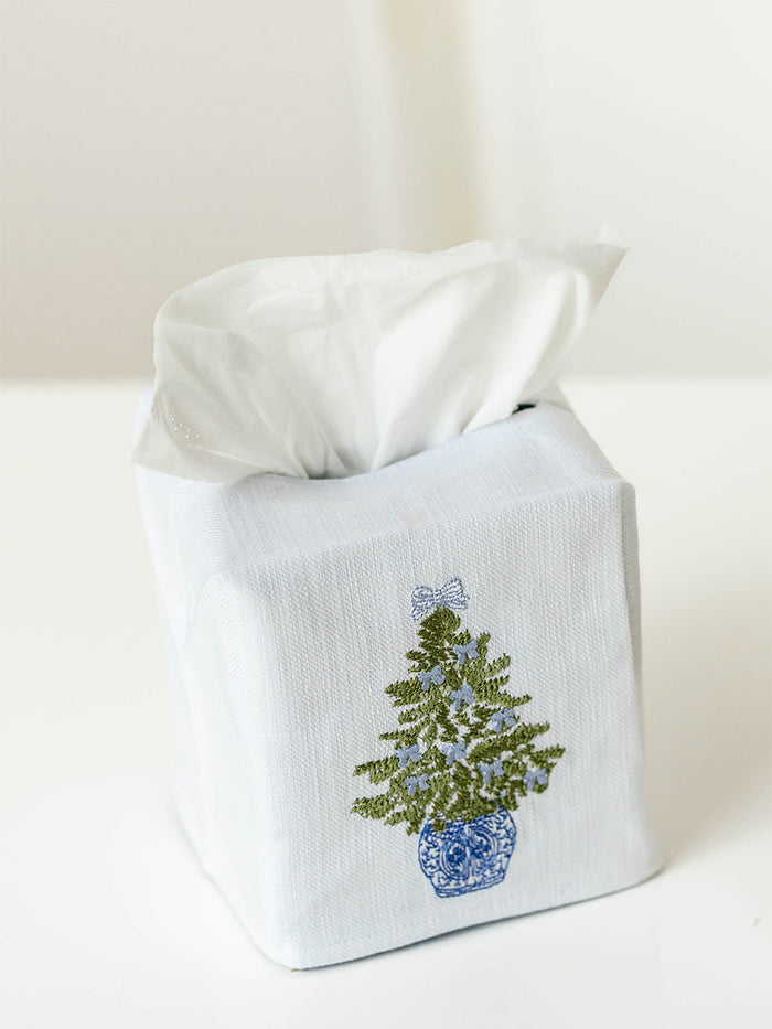 Tissue Box Cover, Holiday Yellow Lab