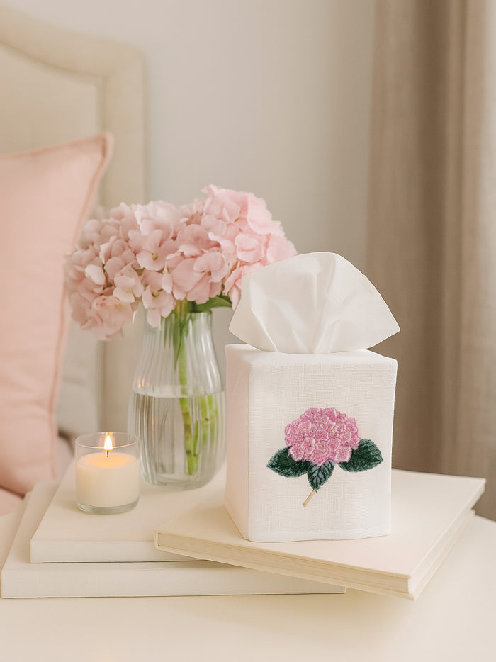Tissue Box Cover, Hydrangea Too (Light Pink)