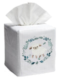 Tissue Box Cover, Lamb & Wreath