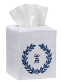 Tissue Box Cover, Napoleon Bee Wreath (Navy)