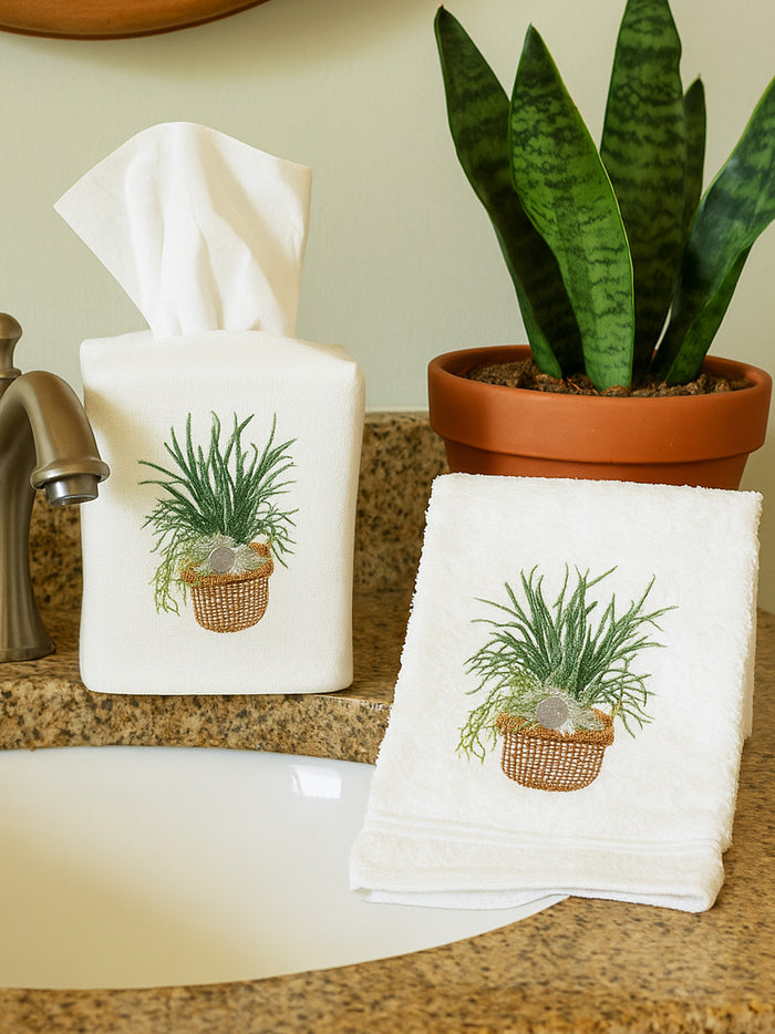 Tissue Box Cover, Seagrass & Seashells Basket
