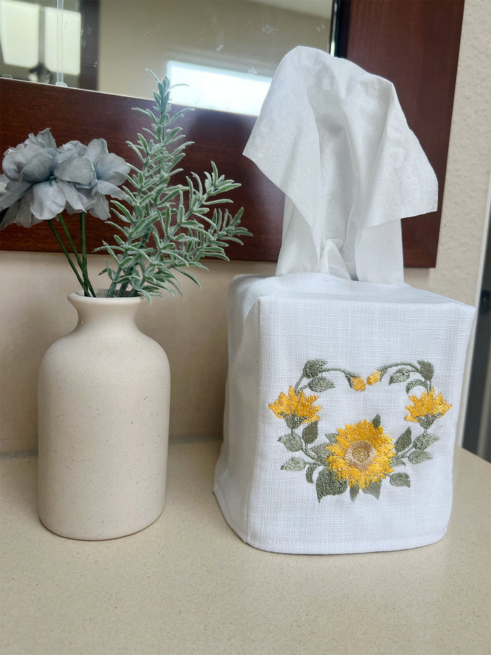 Tissue Box Cover, Sunflowers