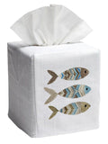 Tissue Box Cover, Three Fish