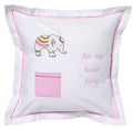 Tooth Fairy Pillow Cover, Lucky Charm Elephant (Pink)