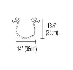 Traditional Waitress Apron Round B A Trim White Cotton