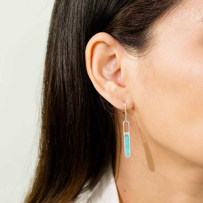 Turquoise Alina Bezel Earrings